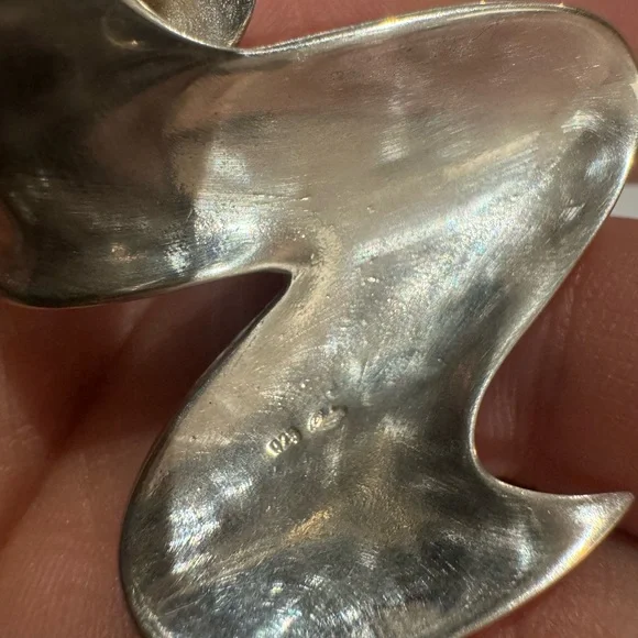 Belgian design mid- century modern style Sterling Silver necklace pendant 15.6g